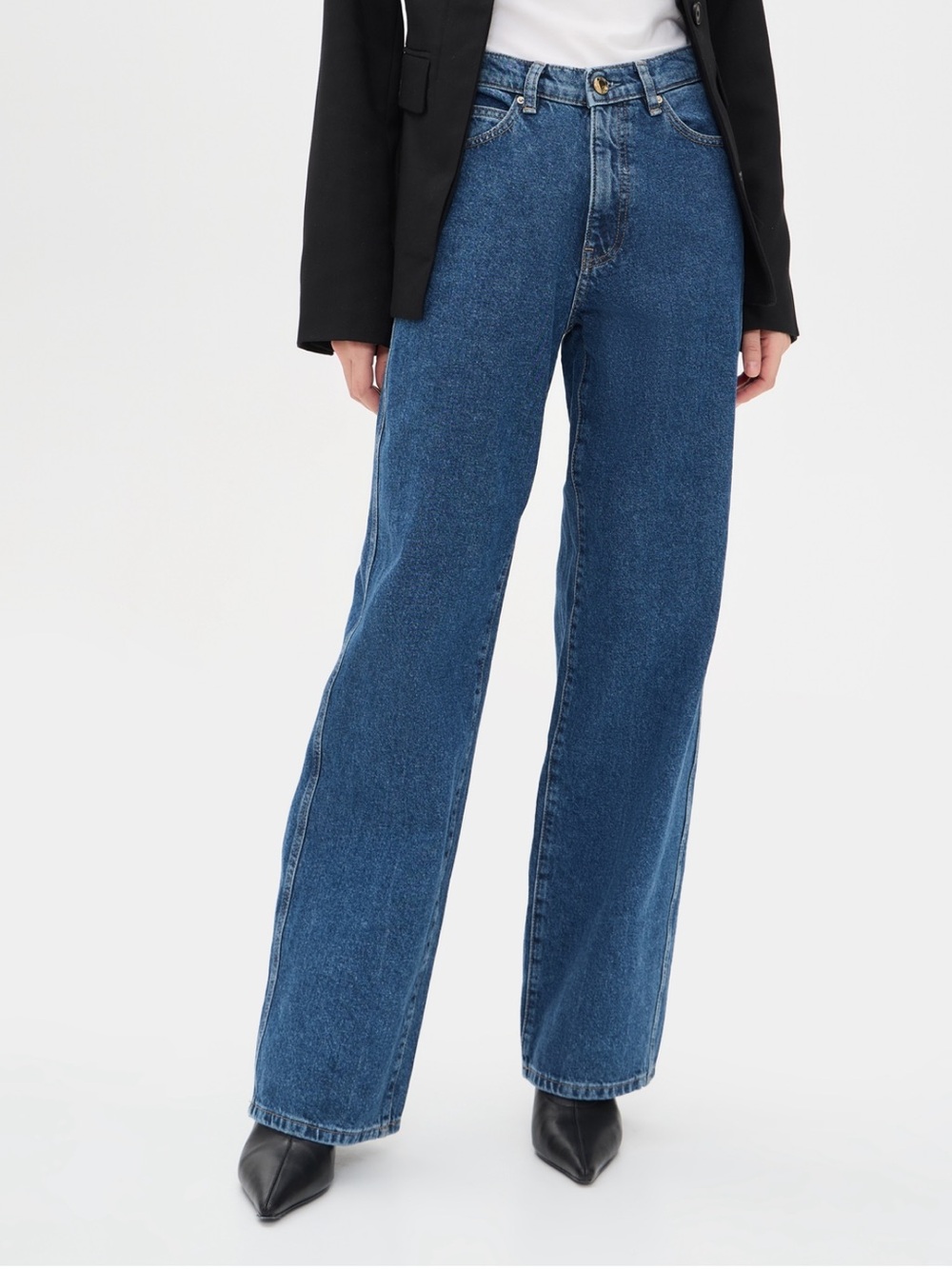 DL1961 Women's Kaylen Soft Curve Straight-Leg Jeans in Medium Blue